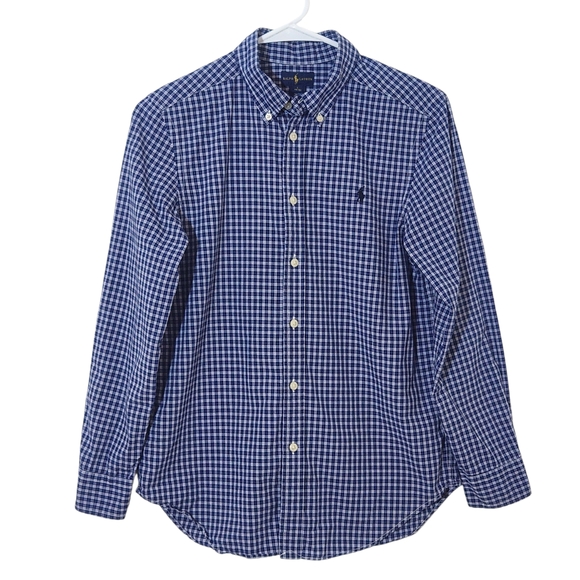 Ralph Lauren Other - Ralph Lauren Boy's Navy Plaid Button Down Shirt Size Large 14-16